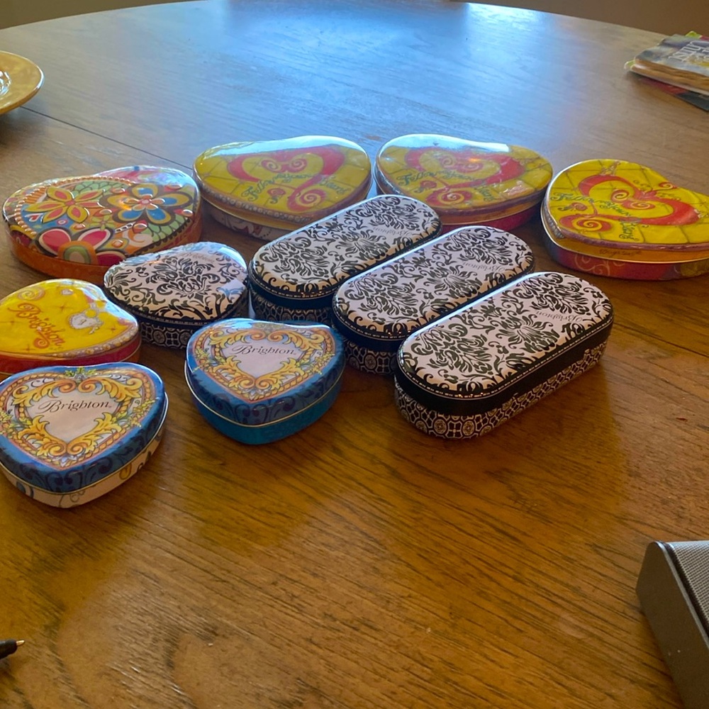 Brighton Heart Shaped etc  Jewelry Keepsake Gift Metal Tins Empty Containers 10